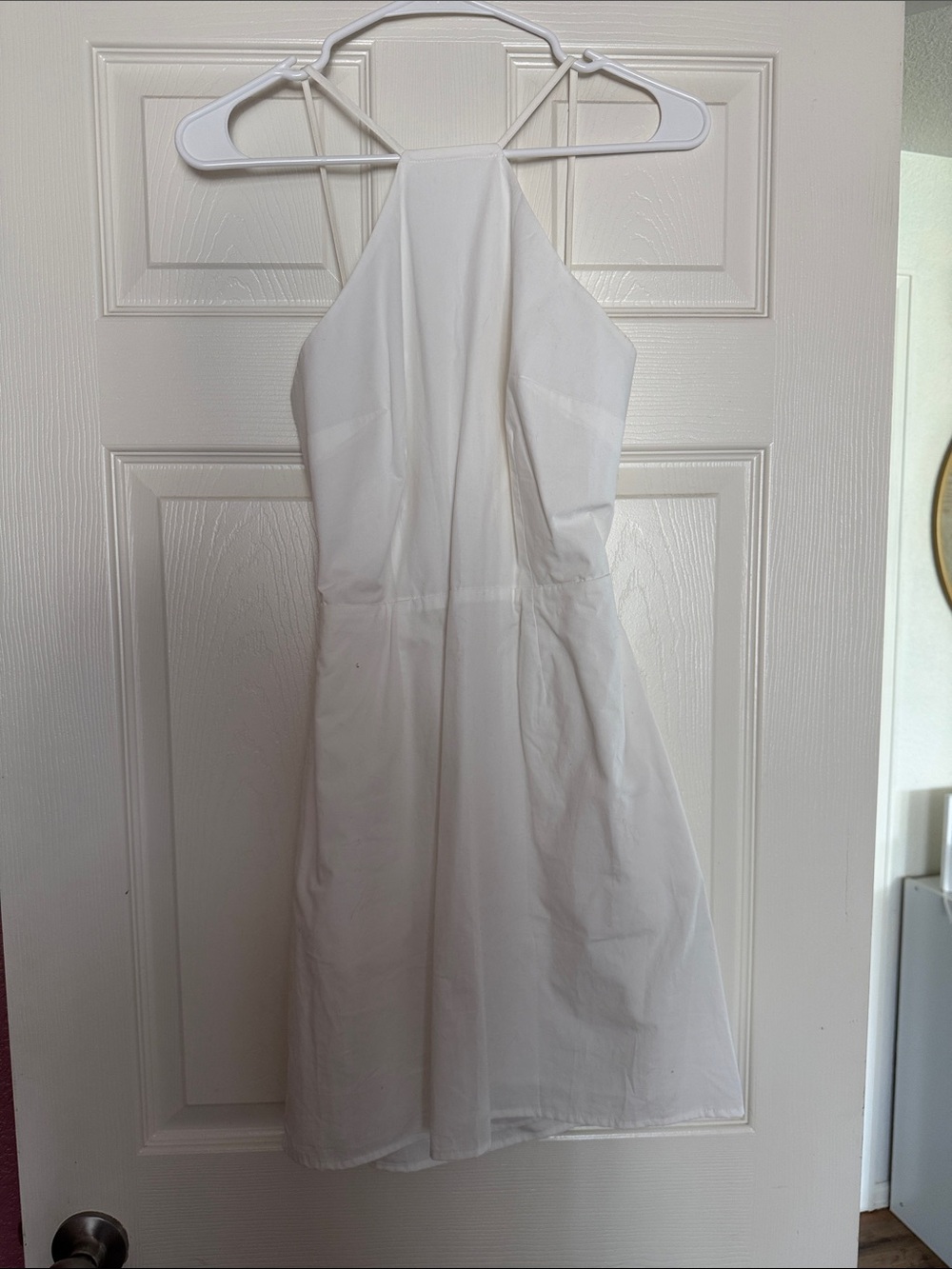 White Halter A-Line Dress